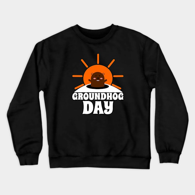 Cute Groundhog Day Crewneck Sweatshirt by POD Creations